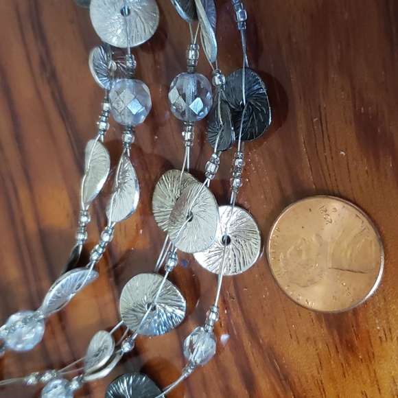 Chico's Necklace Toggle Lot Silver Tone Multi Strand Charm - Picture 6 of 11